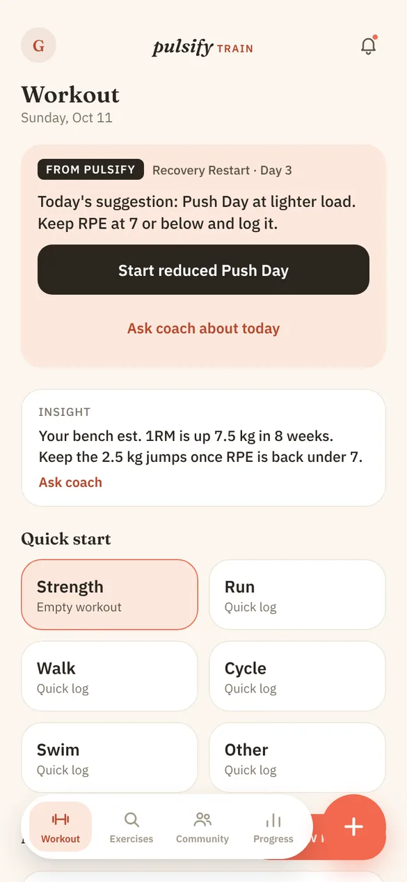 Train app screen